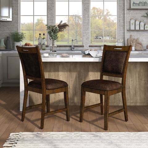 Carbon Loft Laroche Rustic Walnut Counter Height Chairs (Set of 2)