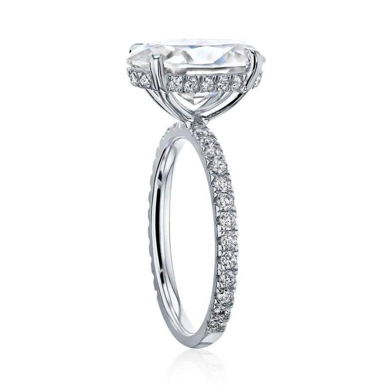 Kobelli Signature Collection 4.5 Carat Moissanite & Diamond 14k Solid Solid Gold Oval Hidden Halo Near Eternity Odette Ring