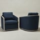 preview thumbnail 152 of 165, KINWELL 31"W Oak Frame Upholstered Swivel Barrel Armchair