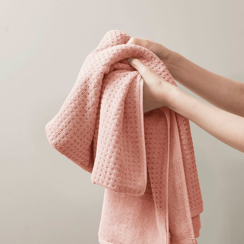 Madison Park Spa Waffle Cotton Waffle Jacquard Antimicrobial Bath Towel 6 Piece Set