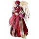preview thumbnail 2 of 2, 16 inch Black Diva Angel Tree Topper - red