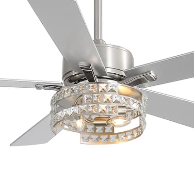 52-IN Black Ceiling Fan with Light Kit and Remote(5 blade)