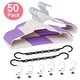 preview thumbnail 11 of 38, Clothes Hangers Plastic Coat Hangers Non-Slip Space-Saving Swivel Hook 50 Pack - Purple