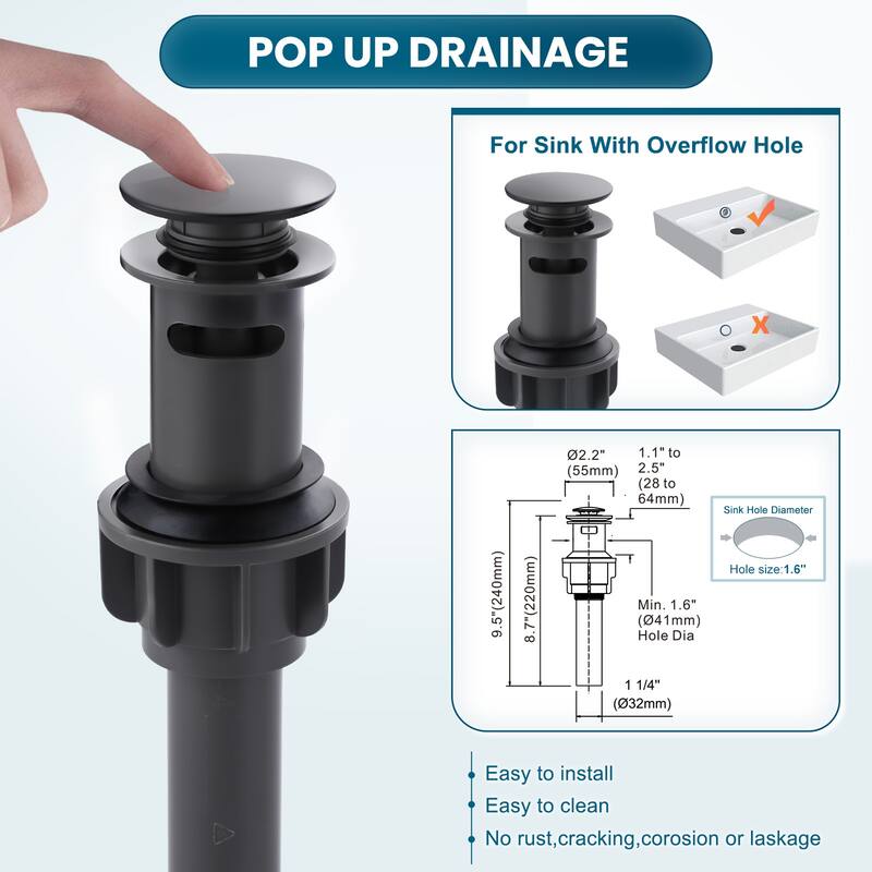 WOWOW Widespread Double Handle Bathroom Faucet