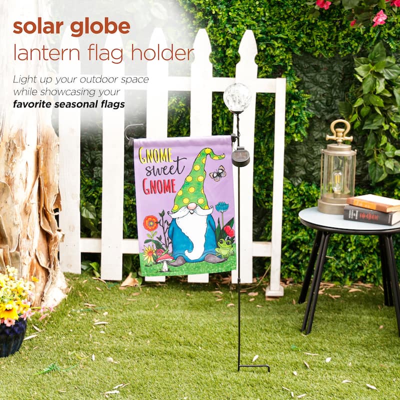 Alpine Corporation Decorative Garden Flag Holder Stakes, Outdoor Metal Flagpole Stands Design for Patio & Garden Décor