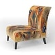 preview thumbnail 13 of 15, Designart "Orange Buttlerfly In Watercolor" Upholstered Floral Accent Chair - Traditional Arm Chair For Living Room
