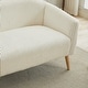 preview thumbnail 30 of 31, 50.78" Modern Loveseat Couch Sofa, Corduroy Fabric Upholstered 2-Seat Sofa, Loveseat with Wooden Walnut Legs