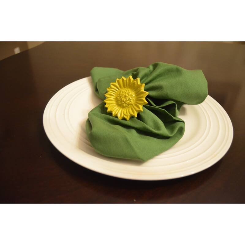 Napkin Rings Set of 12 (Yellow Sunflower, Antique)
