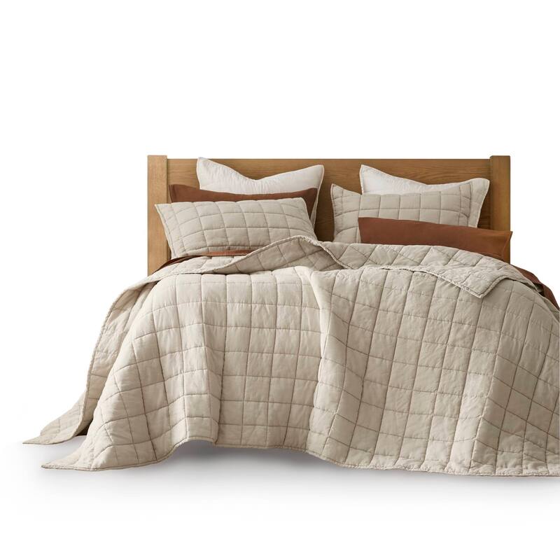 Harbor House French Flax Linen Garment Washed Quilt Set
