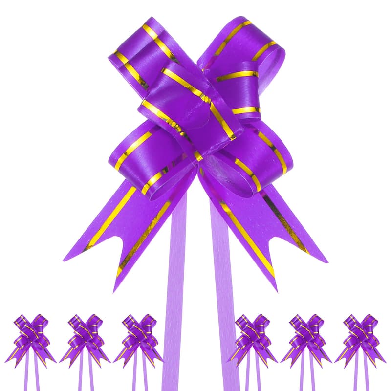 200pcs Ribbon Pull Bows Bows for Wedding Decorations - Purple - 2.56 Inch