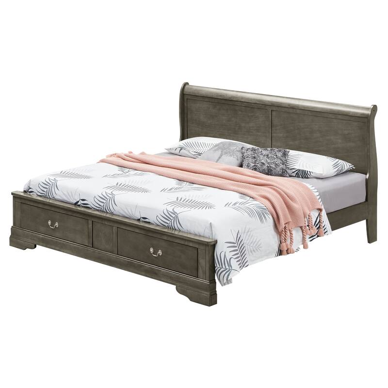 Glory Furniture Louis PhillipeStorage bed - Grey - Queen