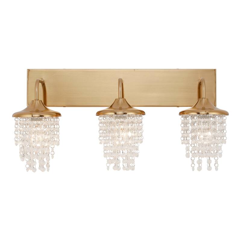 Modern 3-Light Crystal Dimmable Wall Vanity Light Fixture - 25.5-inch W x 11-inch H