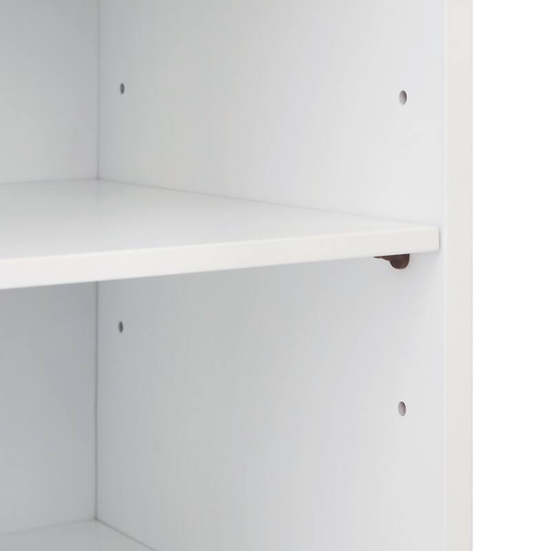 Teamson Home Tyler Modern Wooden Floor Storage Cabinet, Walnut and White