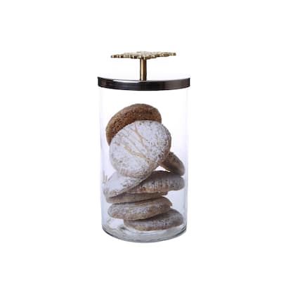 Glass Canister With Mosaic Handle (2 Sizes)