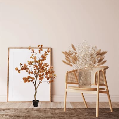 Artificial Eucalyptus Faux Ficus Tree with Plastic Pot for Porch Party