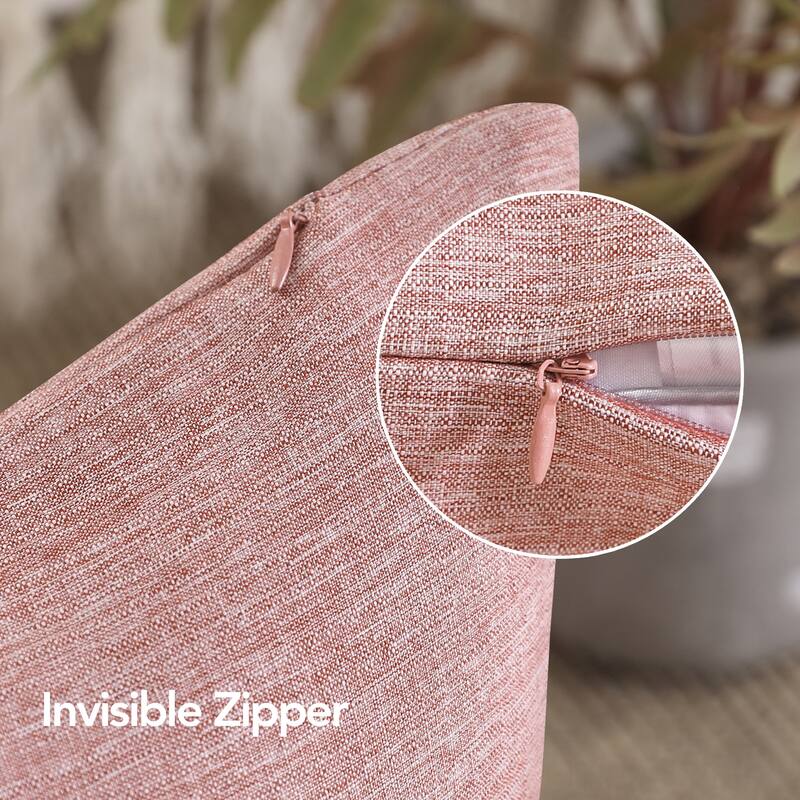 Deconovo 4-Pack Faux Linen Throw Pillow Covers with Hidden Zipper