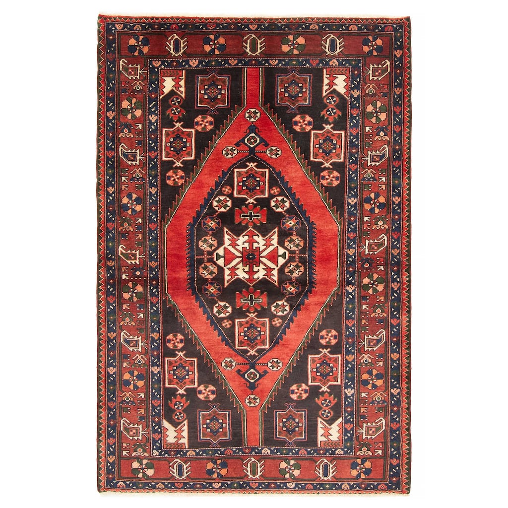 ECARPETGALLERY Hand-knotted Andelz Black Wool Rug - 4'7 x 6'8