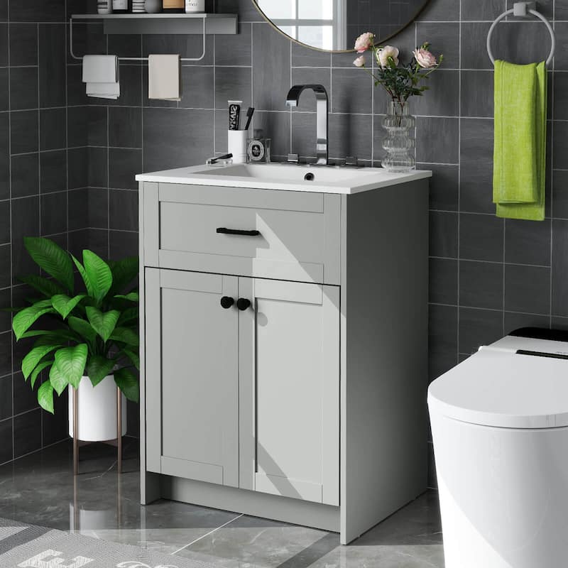 Costway Bathroom Vanity Unit with Basin Under Sink Bathroom Storage - See Details
