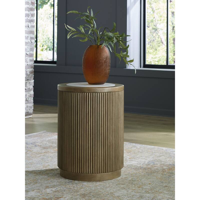 Signature Design by Ashley Camdill Light Brown/White End Table - 18.13" W x 18.13" D x 23.75" H