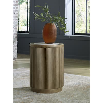 Signature Design by Ashley Camdill Light Brown/White End Table - 18.13" W x 18.13" D x 23.75" H