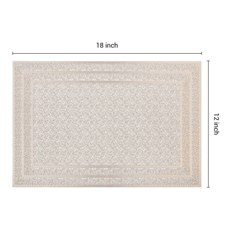 Placemats Set of 6 Trimmed Placemats for Dining Table Decor Indoor Outdoor Kitchen Table Mat - 18*12in