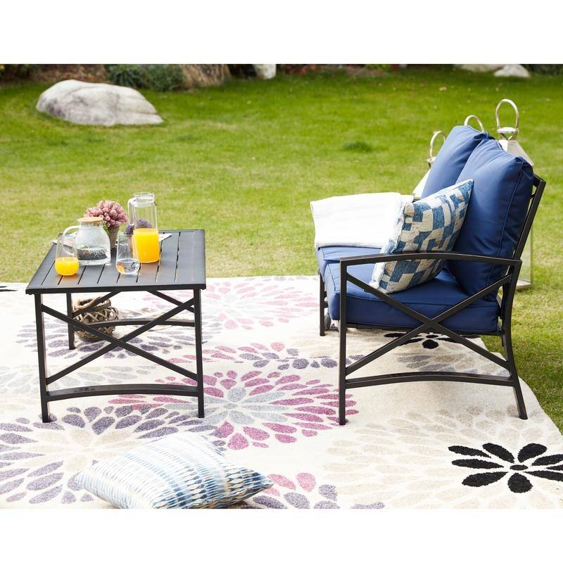PATIO FESTIVAL 2-Piece Outdoor Loveseat & Coffee Table Set