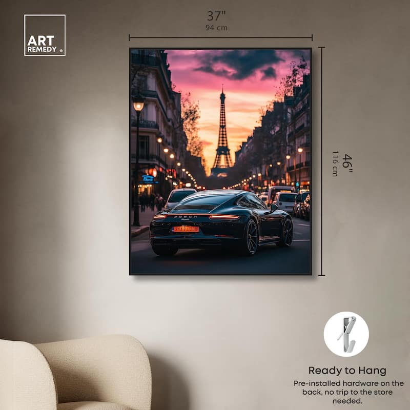 Parisian Porsche Twilight I Canvas by Art Remedy