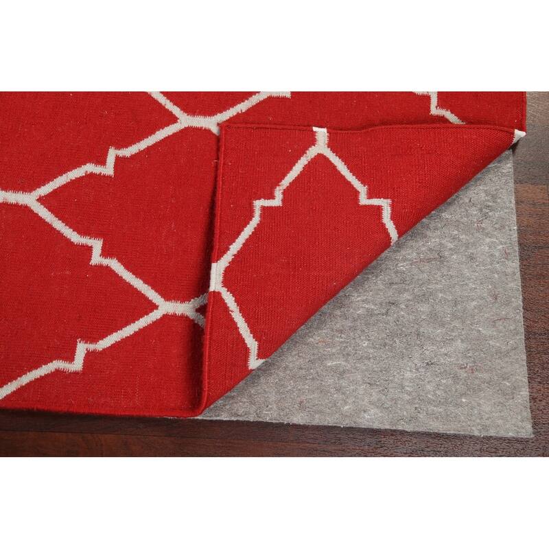 Contemporary Trellis Durrie Kilim Oriental Area Rug Wool Flat-woven - 5'0" x 8'0"