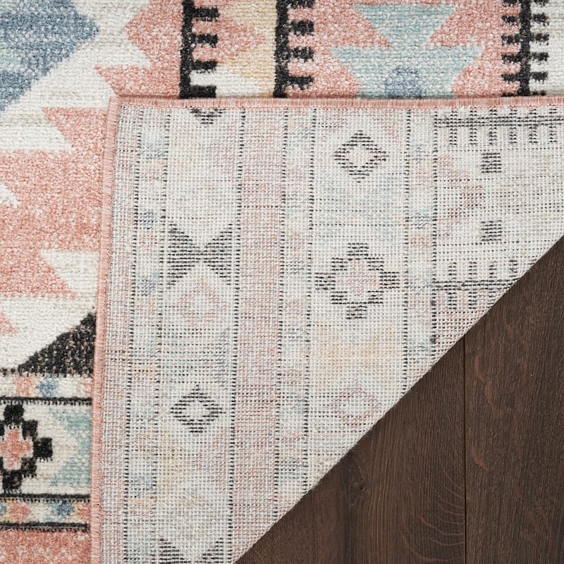 Nourison Washable Beauty Machine Washable Indoor only Multicolored Geometric Area Rug