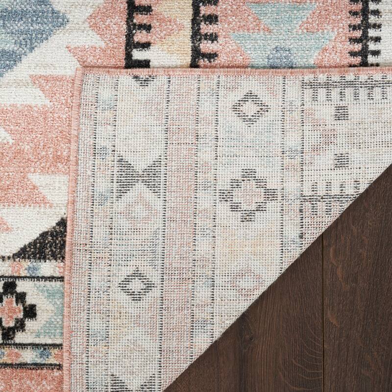 Nourison Washable Beauty Machine Washable Indoor only Multicolored Geometric Area Rug