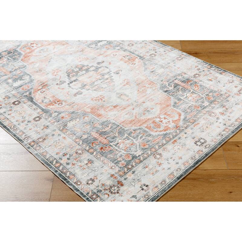 Livabliss Traditional Lavable Medallion Washable Area Rug