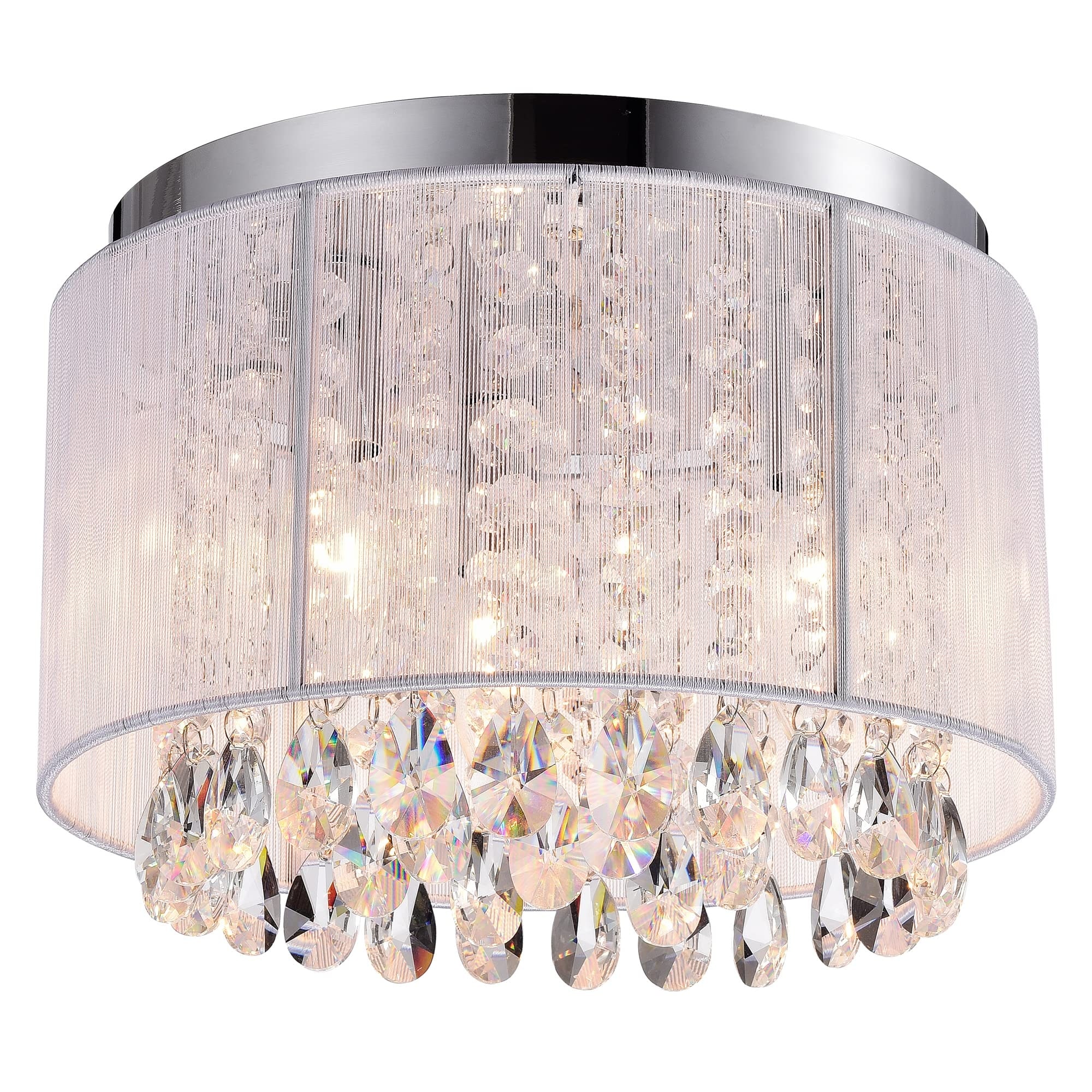 White Chandelier Mini Flush Mount Chandeliers Small Drum Chandelier Lighting Crystal 3 Light Flush Mount Light Fixtures