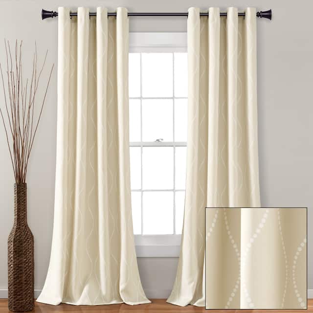 Lush Decor Nova Ruffle Window Curtain Panel Pair