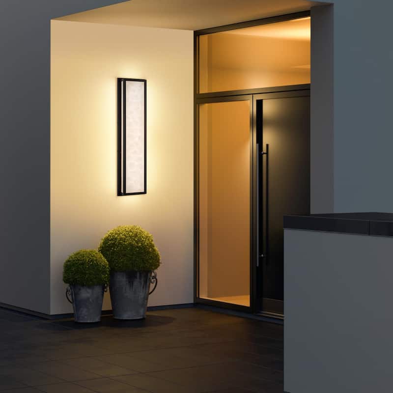 33" Outdoor Marble Textured Wall Sconce - 33 INCH