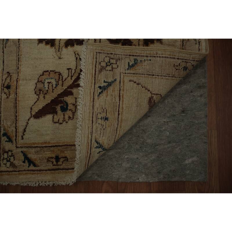 Hand Knotted Oriental 100% Wool Carpet Traditional Floral Beige & Ivories Peshawar Area Rug - 2' 11'' X 1' 10''