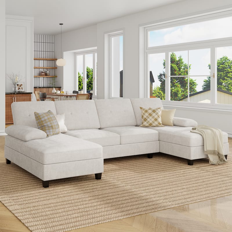 106'' Sectional Sofa with Thick Cushions for Living Room