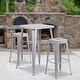 preview thumbnail 21 of 39, 23.75'' Square Metal Indoor-Outdoor Bar Table Set with 2 Square Seat Stools - 27.75"W x 27.75"D x 40"H Silver