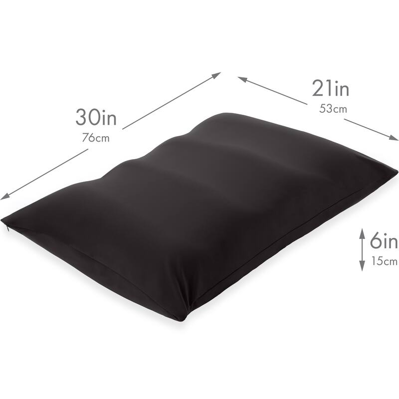 Premium Microbead Pillow, Anti-Aging, Silk like Cover, Matte Black