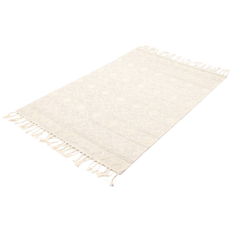 ECARPETGALLERY Braid weave Sienna Grey Wool Rug - 5'1 x 7'9