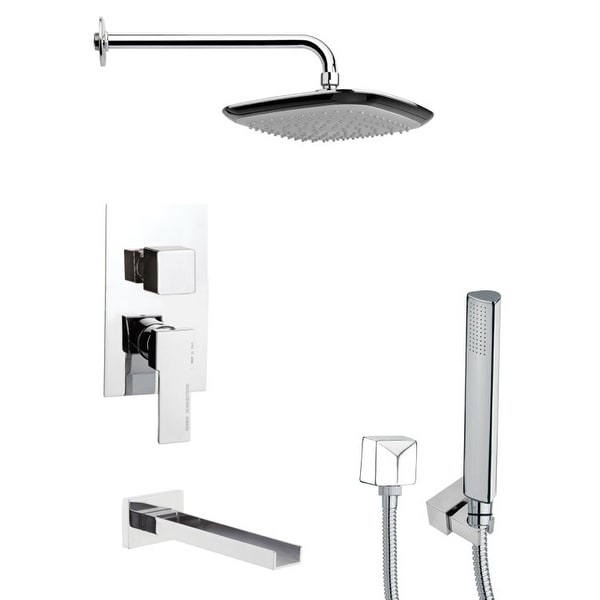 Nameeks TSH4113 Remer Tub and Shower Package with Single Function Rain Shower Head, Handshower, and Tub Spout - Chrome