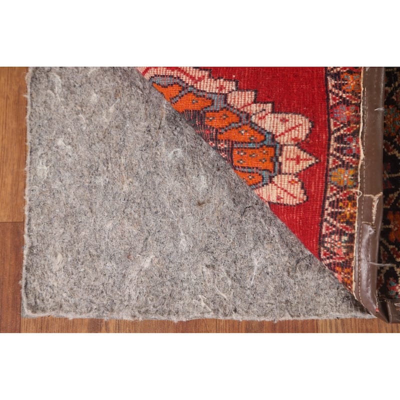 Red Geometric Saddle Bag Persian Accent Rug Hand-Knotted Wool Carpet - 1'1" x 2'7"