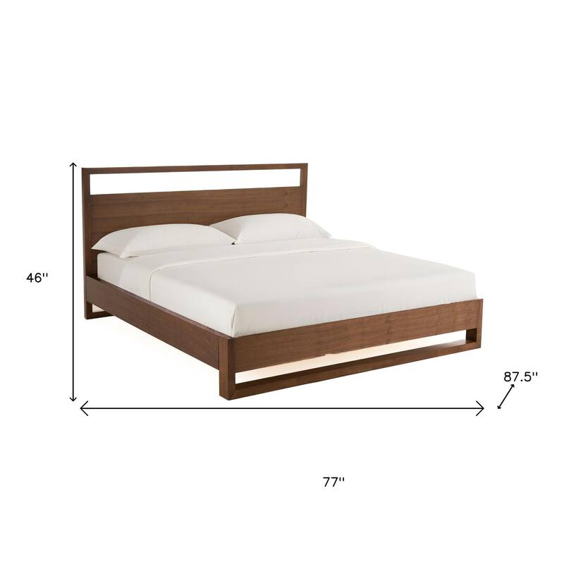 HomeRoots Brown Wood And California King Bed Frame
