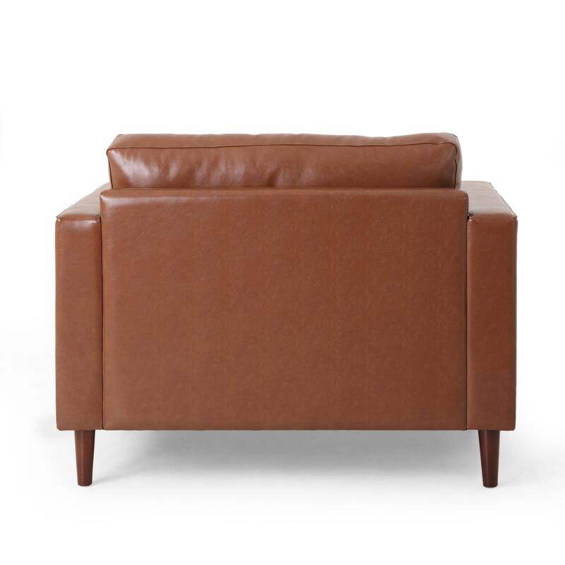 Malinta Contemporary Faux Leather Cushioned Club Chair by Christopher Knight Home