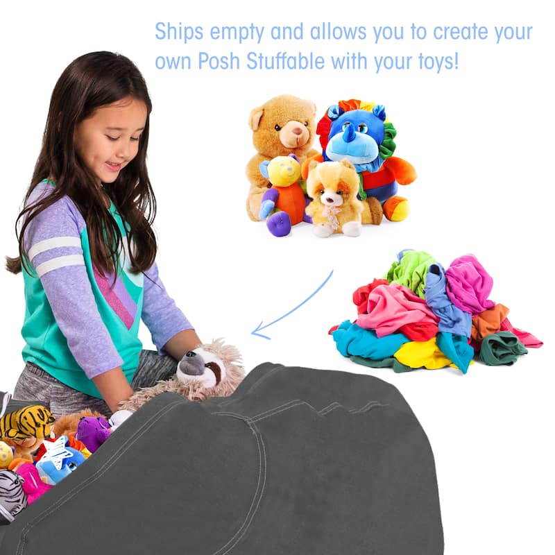 Kids' Stuffed Animal Storage Bean Bag Chair Cover or Toy Organizer