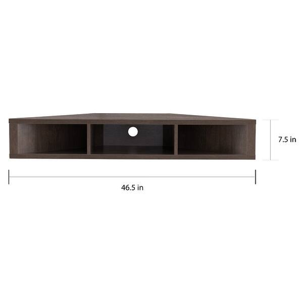 dimension image slide 1 of 2, Furniture of America Sukhumi 47-inch Wall-mounted Corner TV Console