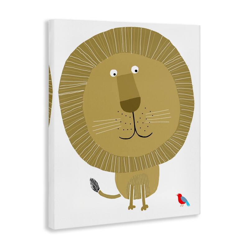 Stupell Friendly Lion & Bird Canvas Wall Art Design By Carla Daly