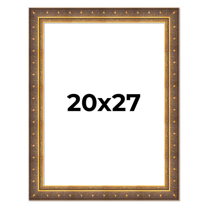 20x27 Frame Vintage Gold Solid Wood Picture Frame | 2.5 Inch Moulding