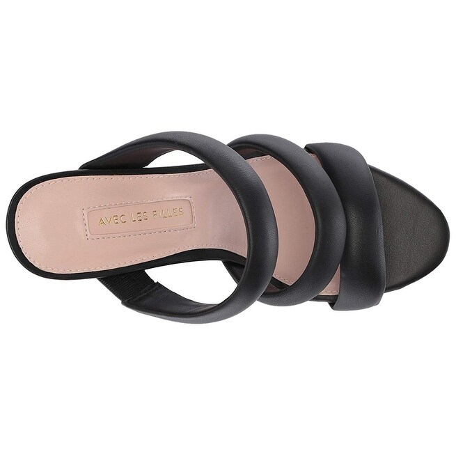 Avec Les Filles Womens Mule Leather Open Toe Casual Slide Sandals Avec Les Filles Womens Mule Leather Open Toe Casual Slide Sandals