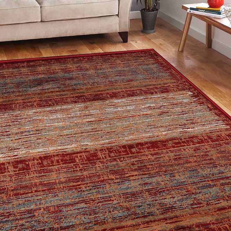 Rustic Farmhouse Striped Indoor Runner or Area Rug by Superior