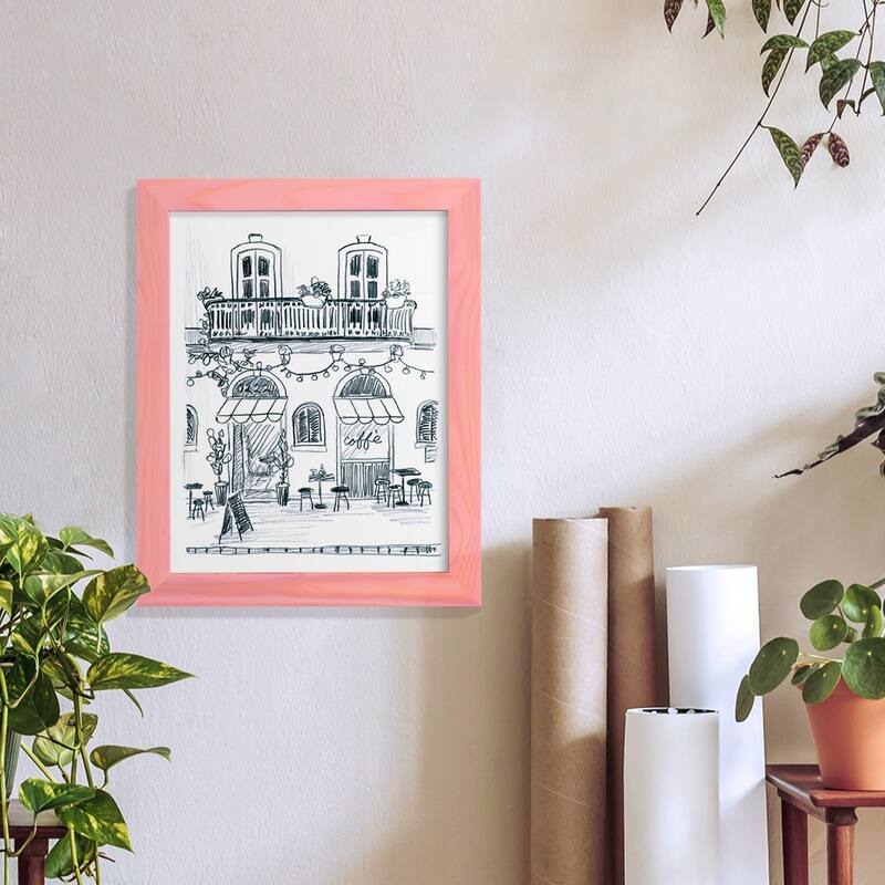 Italian Street Sketch II -Framed Print w/glass-Cherry Red
